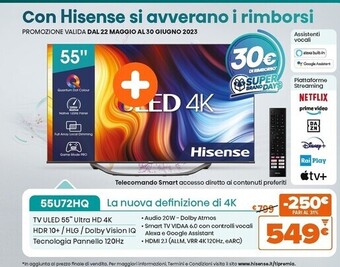 Expert Hisense 55u72hq offerta