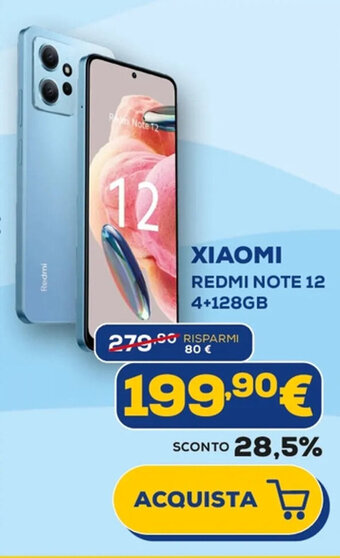 Euronics XIAOMI REDMI NOTE 12 4+128GB offerta
