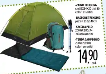 -ZAINO TREKKING cm 52X34X20 litri 30 colori assortiti