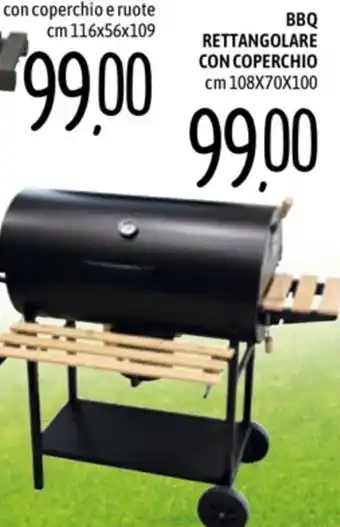 BBQ RETTANGOLARE CON COPERCHIO cm 108X70X100