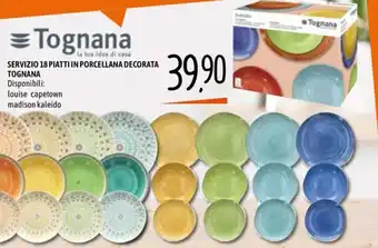 Emisfero Tognana SERVIZIO 18 PIATTI IN PORCELLANA DECORATA TOGNANA offerta