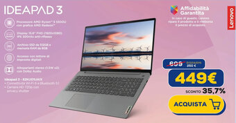 Euronics Lenovo IDEAPAD 3 offerta