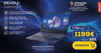Euronics Lenovo IDEAPAD Gaming 3 offerta