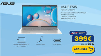 Euronics ASUS F515 F515EA-EJ1560W offerta