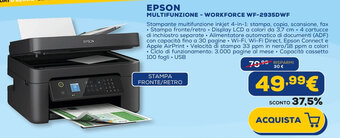 Euronics EPSON MULTIFUNZIONE - WORKFORCE WF-2935DWF offerta