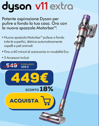 Euronics dyson v11 extra offerta