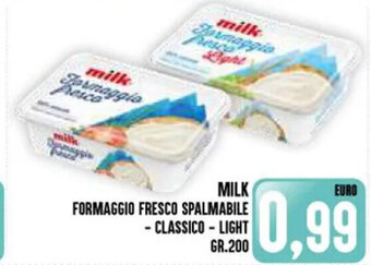 Iper Pellicano MILK FORMAGGIO FRESCO SPALMABILE - CLASSICO - LIGHT gr.200 offerta