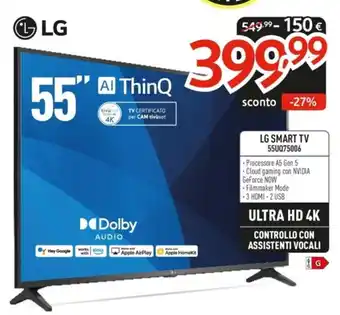Elettrosintesi LG SMART TV 55UQ75006 offerta