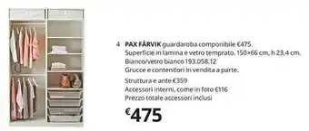 IKEA Pax Fàrvik Guardaroba Componibile offerta