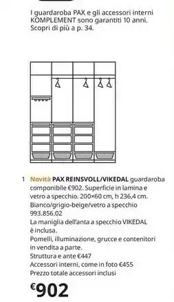 IKEA Novita Pax Reinsvoll / Vikedal Guardaroba offerta