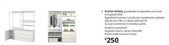 IKEA Platsa Fonnes Guardaroba Componibile Con 2 Anté E 3 Cassetti offerta