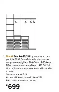 IKEA Navita Pax Svartisdal Guardaroba Com Ponibile offerta