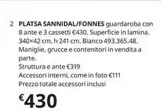 Platsa Sannidal/fonnes Quardaroba Con 8ante E3 Cassetti