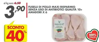 Italmark Amadori Fuselli Di Pollo Maxi Risparmio Senza Uso Di Antibiotici Qualita 10+ offerta