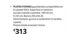 IKEA Platsa Fonnes Quardaroba Componibile Con 6 Cassetti offerta