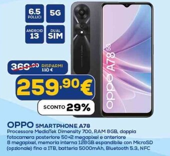 Euronics OPPO SMARTPHONE A78 offerta