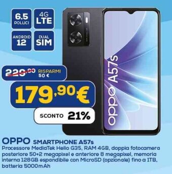Euronics OPPO SMARTPHONE A57s offerta