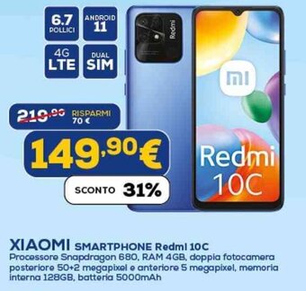 Euronics XIAOMI SMARTPHONE Redmi 10C offerta