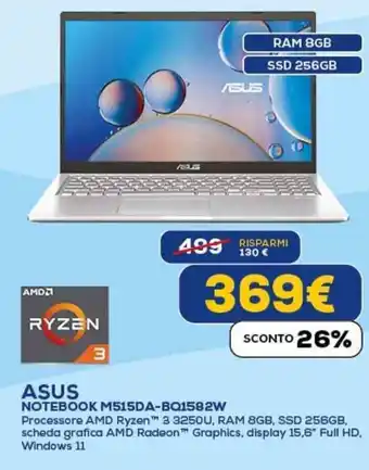 Euronics ASUS NOTEBOOK M515DA-BQ1582W offerta