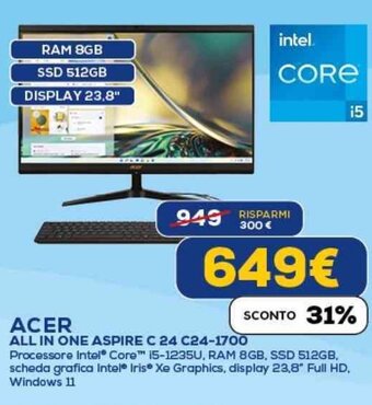 Euronics ACER ALL IN ONE ASPIRE C 24 C24-1700 offerta