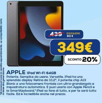 Euronics APPLE IPad WI-FI 64GB offerta