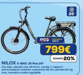 Euronics NILOX E-BIKE J5 Plus 26" offerta
