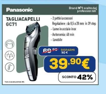 Euronics Panasonic TAGLIACAPELLI GC71 offerta