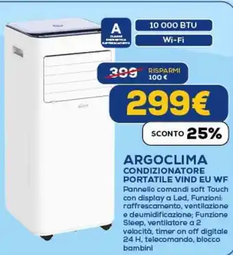 Euronics ARGOCLIMA CONDIZIONATORE PORTATILE VIND EU WF offerta