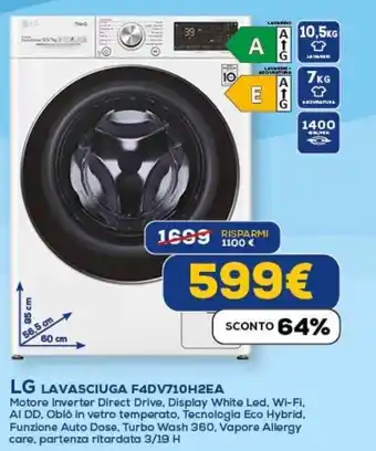 Euronics LG LAVASCIUGA F4DV710H2EA offerta