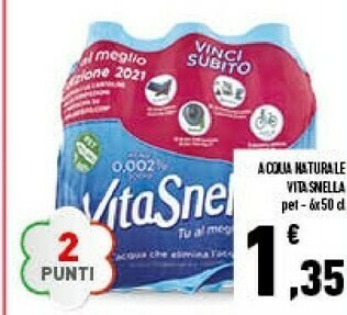 Conad Vitasnella Acqua Minerale Naturale offerta