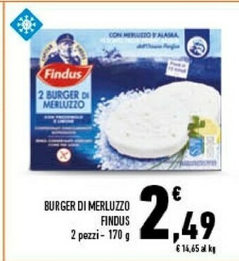 Conad Findus 2 Burger Di Merluzzo Con Prezzemolo E Limone 170 G(ml) offerta