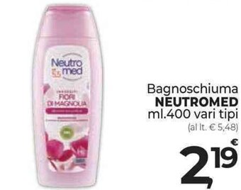 Supermercati Dok Bagnoschiuma NEUTROMED ml.400 vari tipi offerta