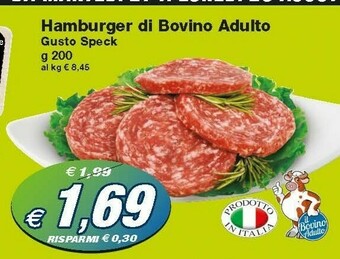 Prix Quality Hamburger Di Bovino Adulto Gusto Speck offerta