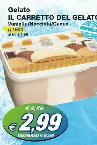 Prix Quality Il Carretto Del Gelato - Gelato Al Gusto Vaniglia Nocciola Cacao 1500 G(ml) offerta