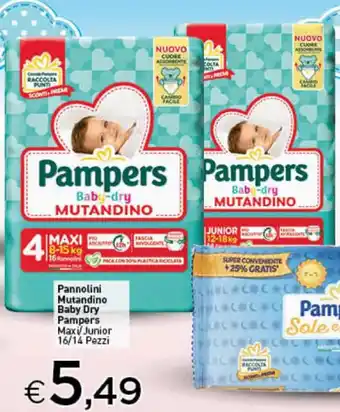 Crai Pannolini Mutandino Baby Dry Pampers Maxi/Junior 16/14 Pezzi offerta