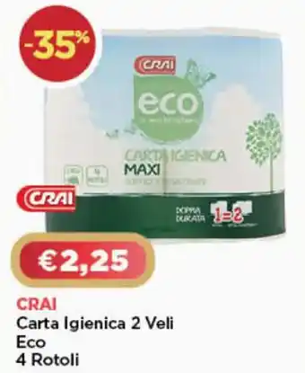 Crai CRAI Carta Igienica 2 Veli Eco 4 Rotoli offerta