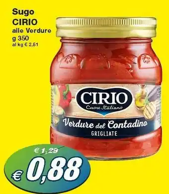 Prix Quality Cirio Sugo Alle Verdure offerta