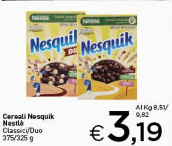 Crai Cereali Nesquik Nestlè Classici/Duo 375/325 g offerta