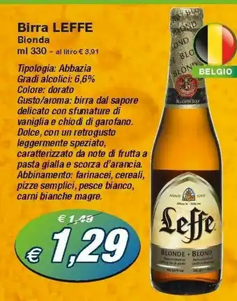 Prix Quality Leffe Birra Bionda 330 Ml offerta