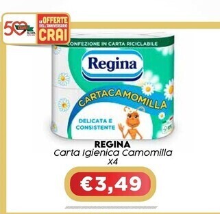 Crai Regina carta igienica camomilla offerta