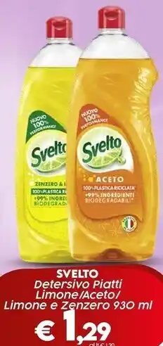 Crai Svelto detersivo piatti limone / aceto / limone e zenzero offerta