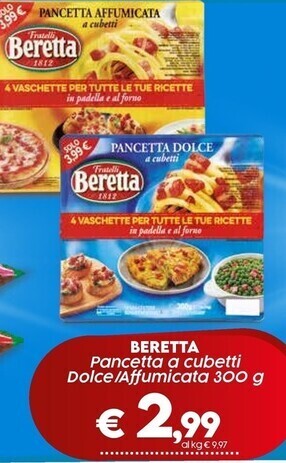 Crai Beretta pancetta a cubetti dolce / affumicata offerta