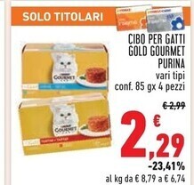 Conad Gourmet purina cibo per gatti gold offerta