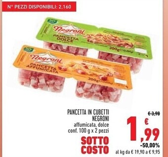 Conad Superstore Negroni pancetta in cubetti offerta