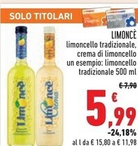Conad Limoncè limoncello tradizionale offerta