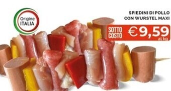 Mercatò Spiedini di pollo con wurstel maxi offerta