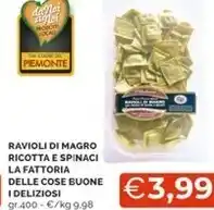 Mercatò I deliziosi ravioli di magro ricotta e spinaci la fattoria delle cose buone offerta