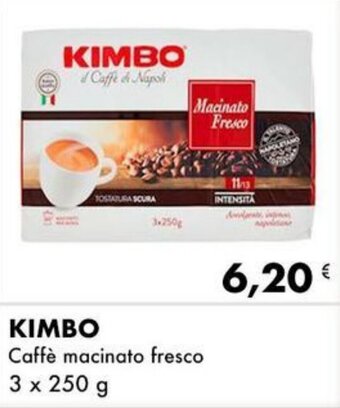 Iper Tosano KIMBO Caffè macinato fresco 3 x 250 g offerta