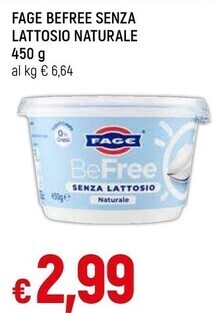 Famila Fage befree senza lattosio naturale offerta