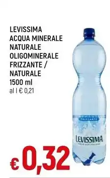 Famila Levissima acqua minerale naturale oligominerale frizzante offerta